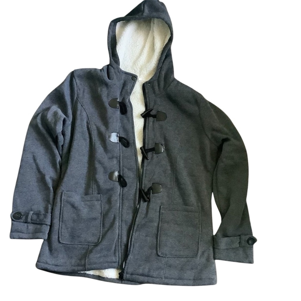 Gray XL Hooded Fleece Women’s Jacket